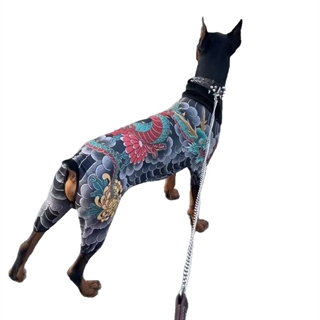 Hundedragt med tatoveringsprint